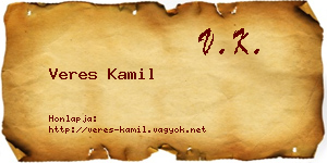 Veres Kamil névjegykártya